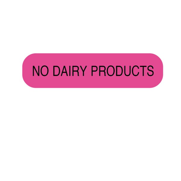 No Dairy Products Label 5/16 x 1-1/4"
